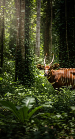 Banteng (Bos javanicus) in the forestの写真素材