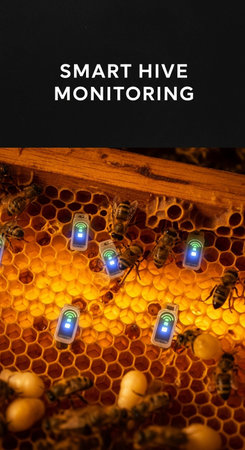 Close up view of the working bees on honeycells with sweet honeyの写真素材