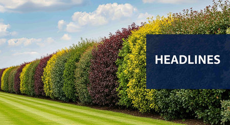 3d render of a row of colorful bushes