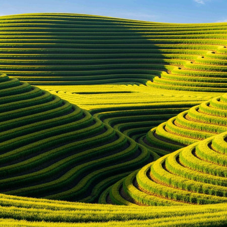 Green Terraced Rice Fieldの写真素材