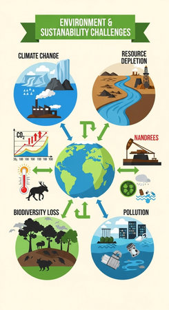 Ecology infographics. Vector illustration in flat design style. World Environment Day.