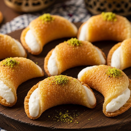 Traditional turkish dessert baklava with cashew, walnuts. selective focusの写真素材