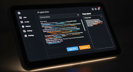 Close-up of a tablet pc with program code on the screenの写真素材