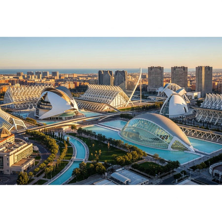 Valencia, Spain. City of Arts and Sciences. Panoramic view.の写真素材