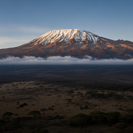 Mt Kilimanjaro at sunrise, Tanzania, Africa.の写真素材