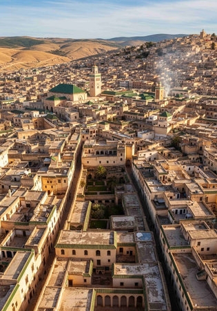 Aerial view of the city of Mardin.の写真素材