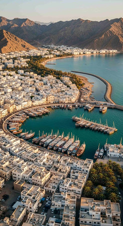 Aerial view of Hurghada, Egypt. Luxury yachts and boats in the bay of Hurghada.の写真素材
