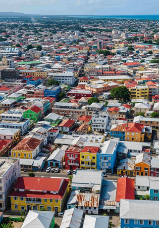 Aerial view of the city of Cartagena, Colombia.の写真素材