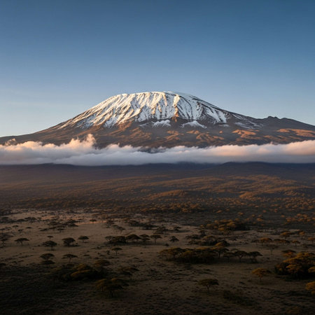 A mountain at sunrise.の写真素材
