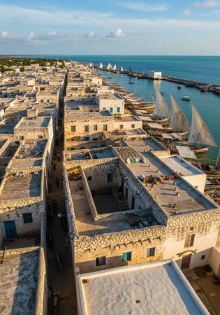 Panoramic view of the old town of Matera, Italy.の写真素材