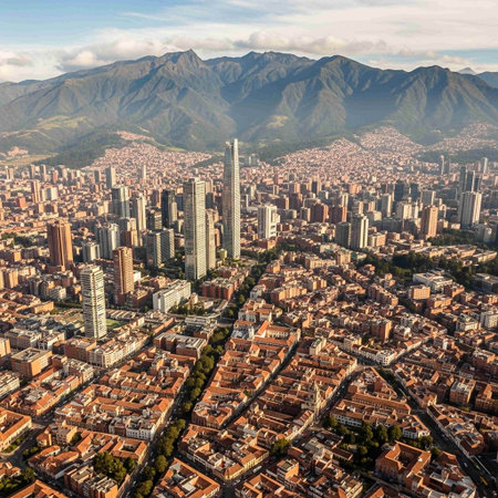 Aerial view of the city of Bologna, Italy.の写真素材