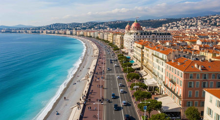 Aerial view of Nice. Nice is a popular tourist destination.の写真素材