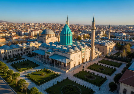 Aerial view of Suleymaniye Mosque in Istanbul, Turkeyの写真素材