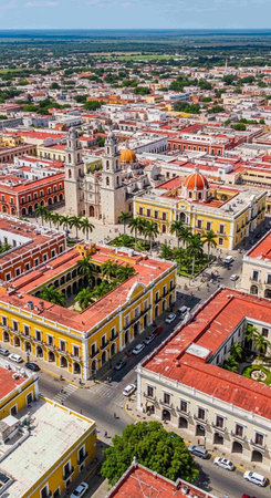 Aerial view of the city of Palermo, Sicily, Italyの写真素材