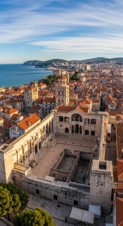 Dubrovnik old town panorama, Croatia. Dubrovnik is the largest city in Croatia.の写真素材