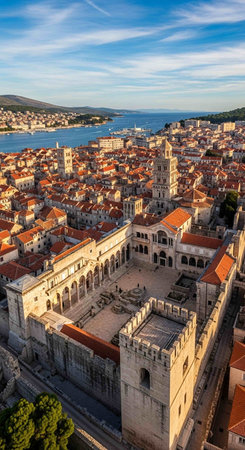 Dubrovnik old town panoramic view from above, Croatiaの写真素材