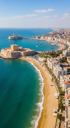 Aerial view of Valletta, Malta in a beautiful summer dayの写真素材