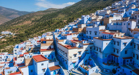 Blue city of Chefchaouen, Morocco.の写真素材