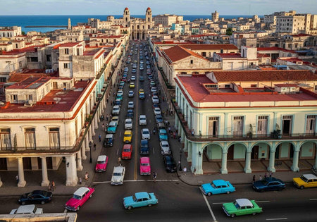 Aerial view of Havana, Cuba. Havana is the capital and largest city of Cuba.の写真素材