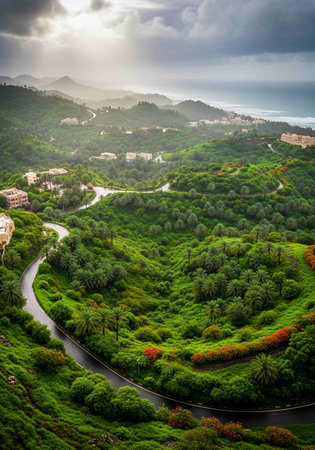 Rural landscape of the island of Italy, Europeの写真素材