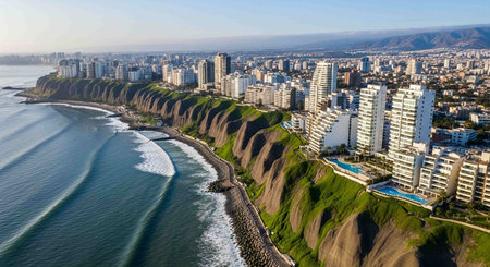 Aerial panoramic view of the city of Rio de Janeiro, Brazilの写真素材