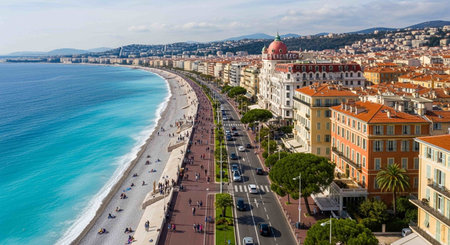 Aerial view of Nice city in France.の写真素材