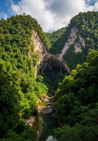 Beautiful karst landscape in the karst mountains, northern Chinaの写真素材