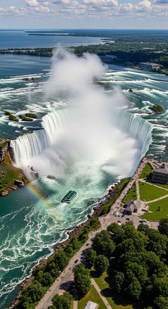 Niagara Falls, Ontario, Canada. Aerial view of the Niagara Falls.の写真素材