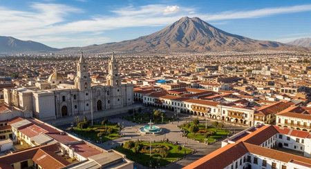 Panoramic view of the city of Cusco, Peruの写真素材