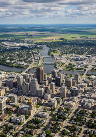 Aerial view of a city in the USA.の写真素材