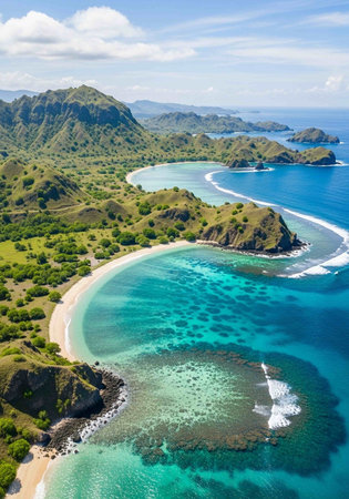 Aerial view of the beautiful island.の写真素材