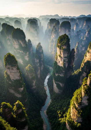 Zhangjiajie National Forest Park, Hunan Province, Chinaの写真素材