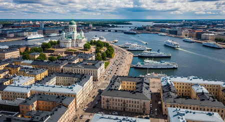 Aerial view of St. Nicholas Cathedral.の写真素材