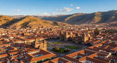 Panoramic view of the city of Cusco, Peruの写真素材