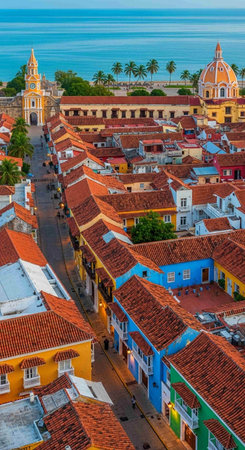 Panoramic view of the old town of Trinidad, Cuba.の写真素材
