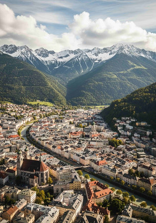 Aerial view of the cityの写真素材