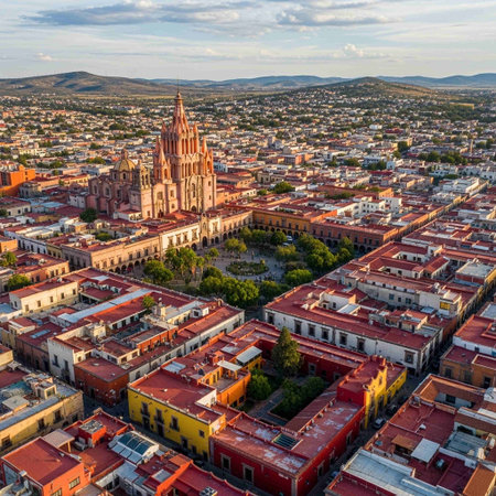 Aerial view of the cityの写真素材