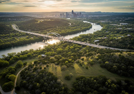 Aerial view of the city of Orlando, Florida, USA.の写真素材