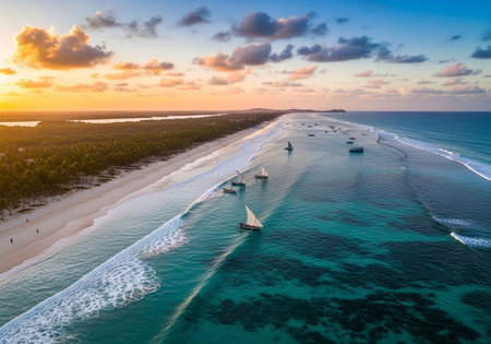 Aerial view of downtown Atlanta, Georgia at sunset, USA.の写真素材