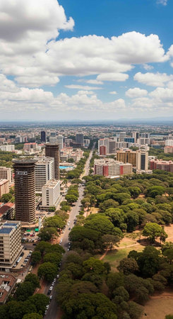 Aerial view of the city of Sao Paulo, Brazil, South Americaの写真素材