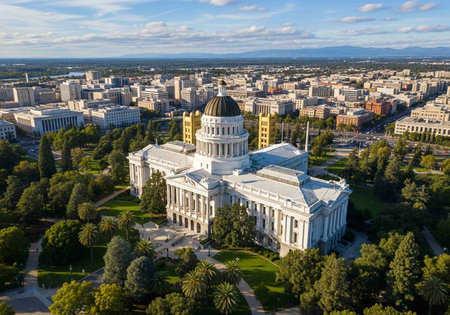 Aerial view of the Utah State Capitol.