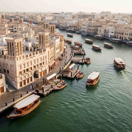 View of the canal in Dubai, United Arab Emirates.の写真素材