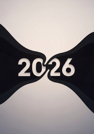 New Year's card in the form of numbers 2016 on a gray backgroundの写真素材