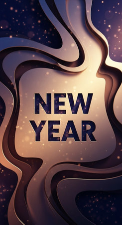 New Year background with paper cut shapes. Vector Illustration EPS10の写真素材