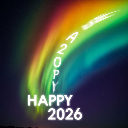 Aurora borealis in the night sky. Abstract background.の写真素材