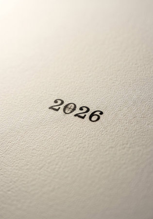 2026 written on a paper. Shallow depth of field.の写真素材