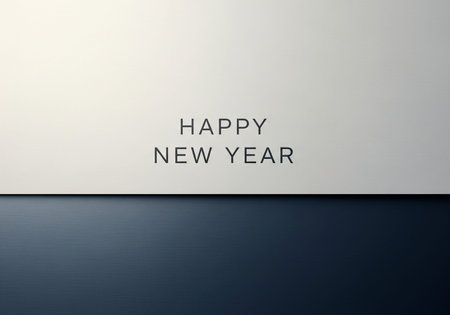 Happy New Year greeting card on a gray background. 3d renderingの写真素材