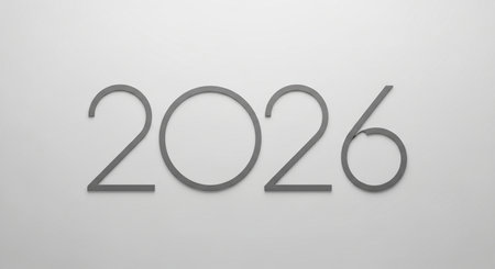 2026 new year 3d text on white background, 3d renderingの写真素材