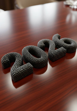 New Year 2019 is coming concept. Black number on the table.の写真素材