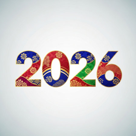 Happy New Year. Greeting card with numbers. Vector illustration.の写真素材